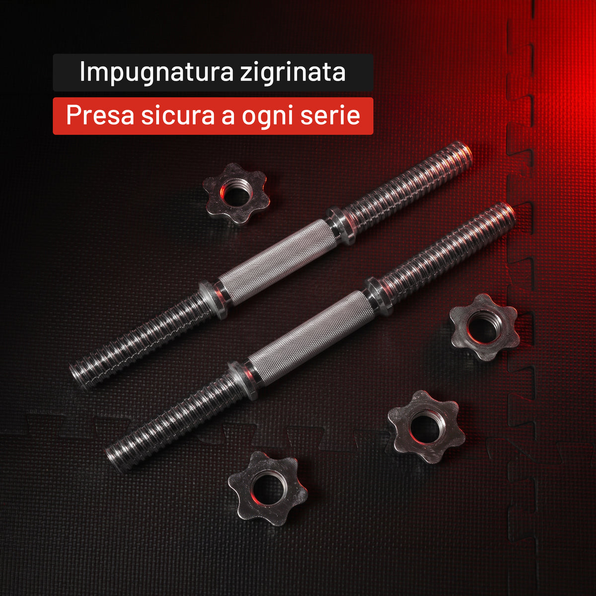 Set 2 Manubri 30 mm cromati, con Chiusure a Stella