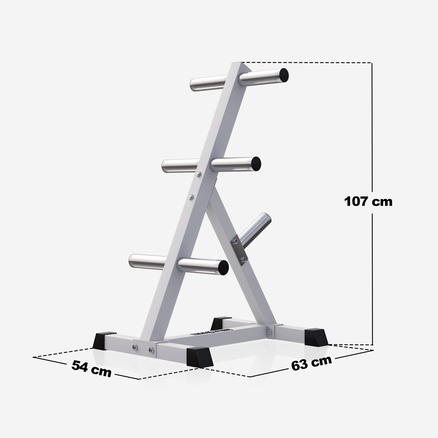 Rastrelliera Porta Dischi con 4 Supporti, 50/51 mm in nero/bianco