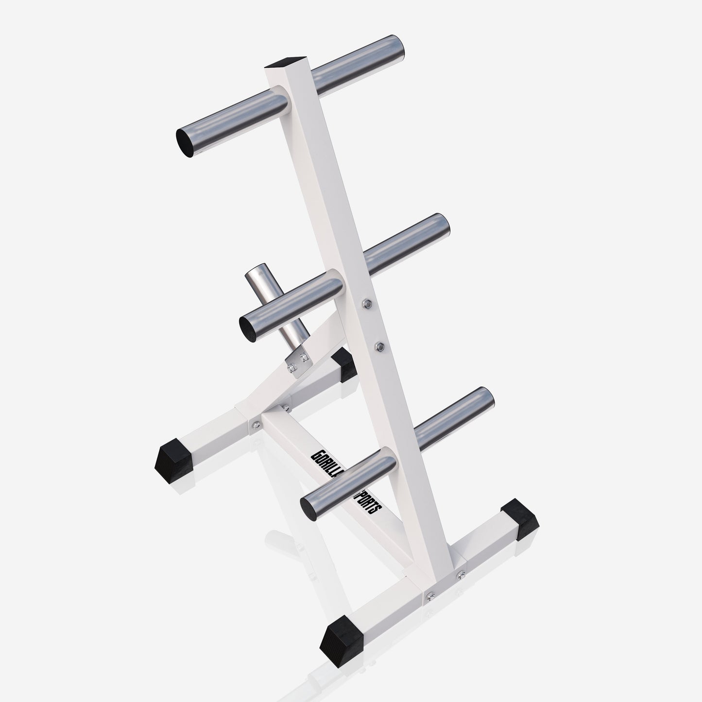Rastrelliera Porta Dischi con 4 Supporti, 50/51 mm in nero/bianco