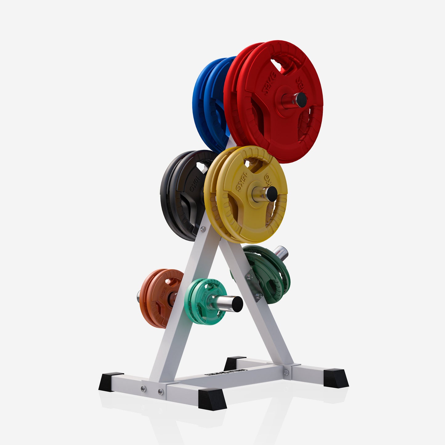 Rastrelliera Porta Dischi con 4 Supporti, 50/51 mm in nero/bianco