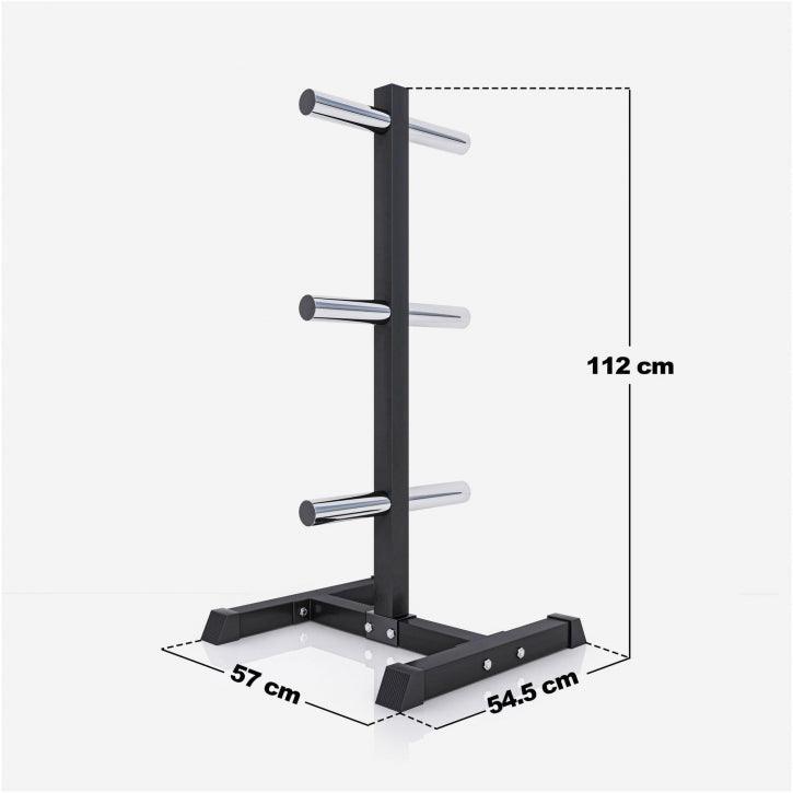 Rastrelliera Porta Dischi con 3 Supporti, 50/51 mm in nero/bianco