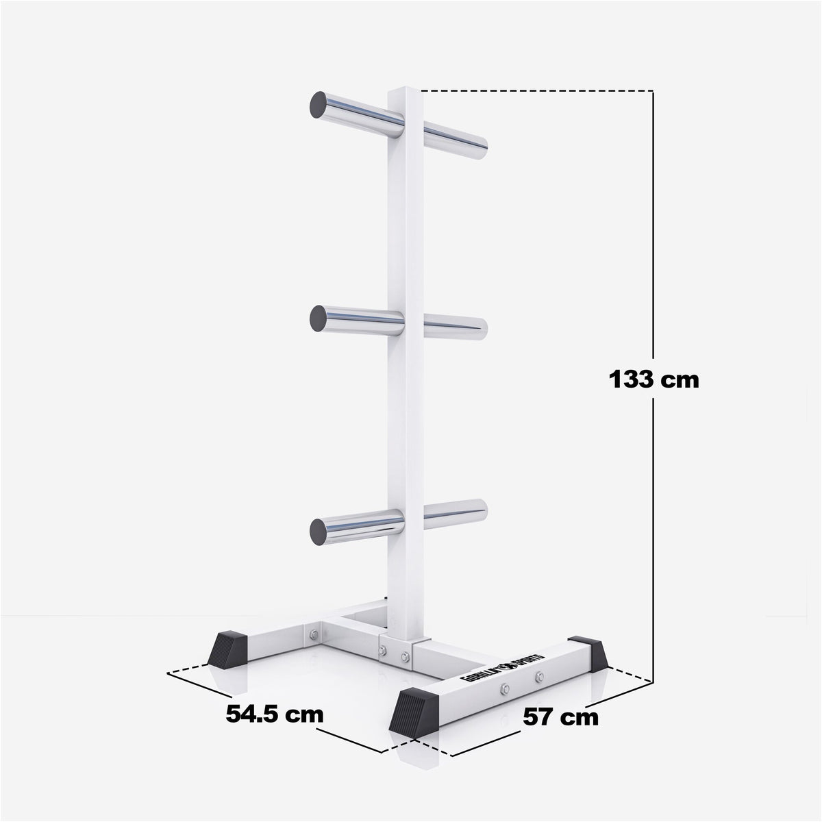 Rastrelliera Porta Dischi con 3 Supporti, 50/51 mm in nero/bianco