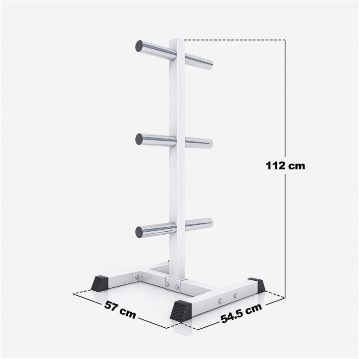 Rastrelliera Porta Dischi con 3 Supporti, 50/51 mm in nero/bianco