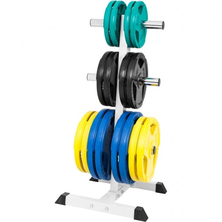 Rastrelliera Porta Dischi con 3 Supporti, 50/51 mm in nero/bianco