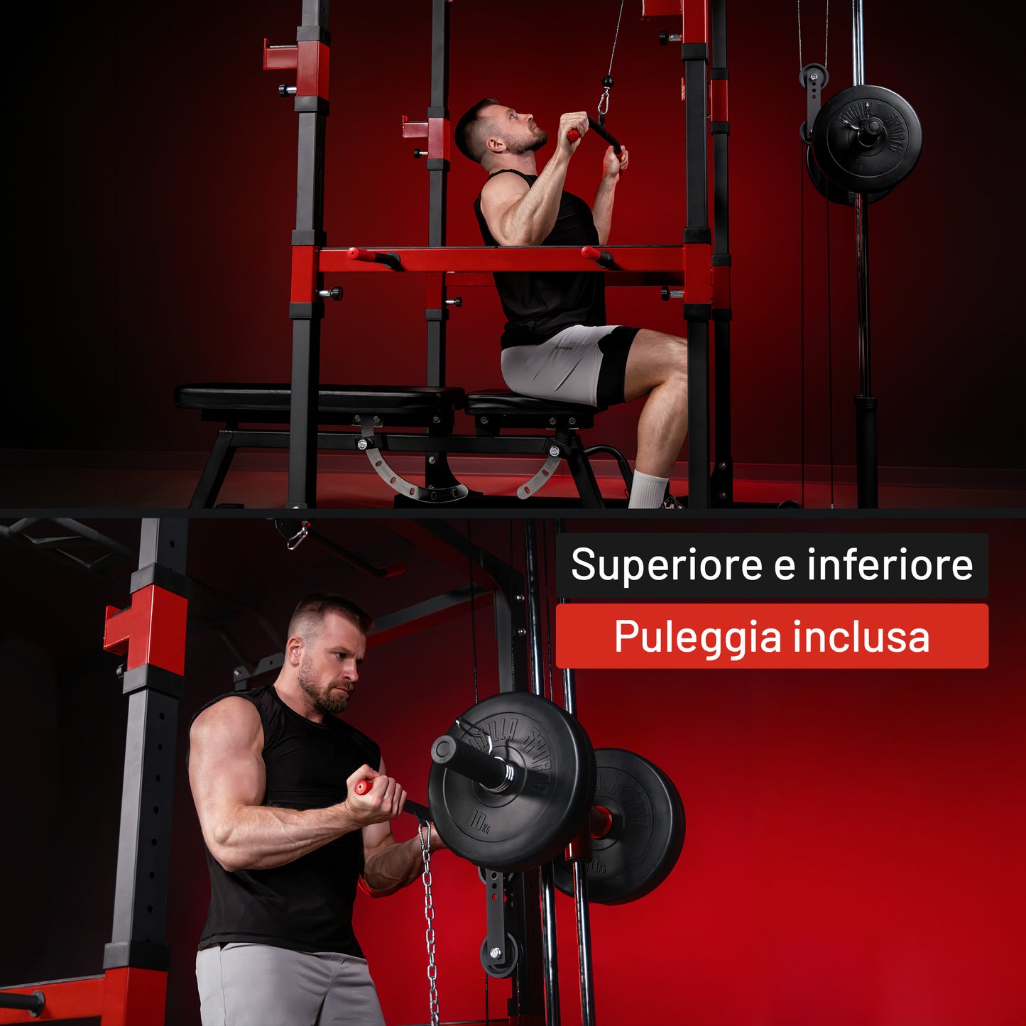 Power Rack Multifunzione con Lat Machine
