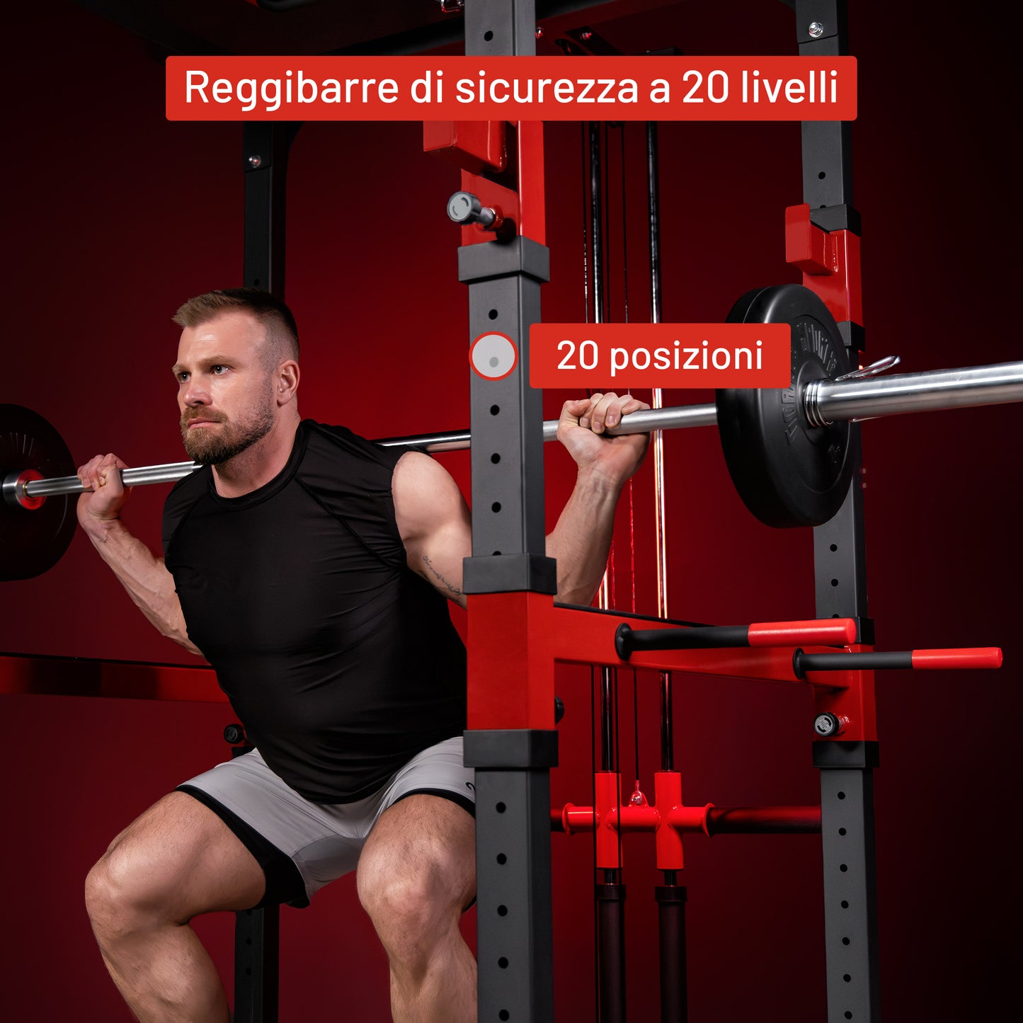 Power Rack Multifunzione con Lat Machine