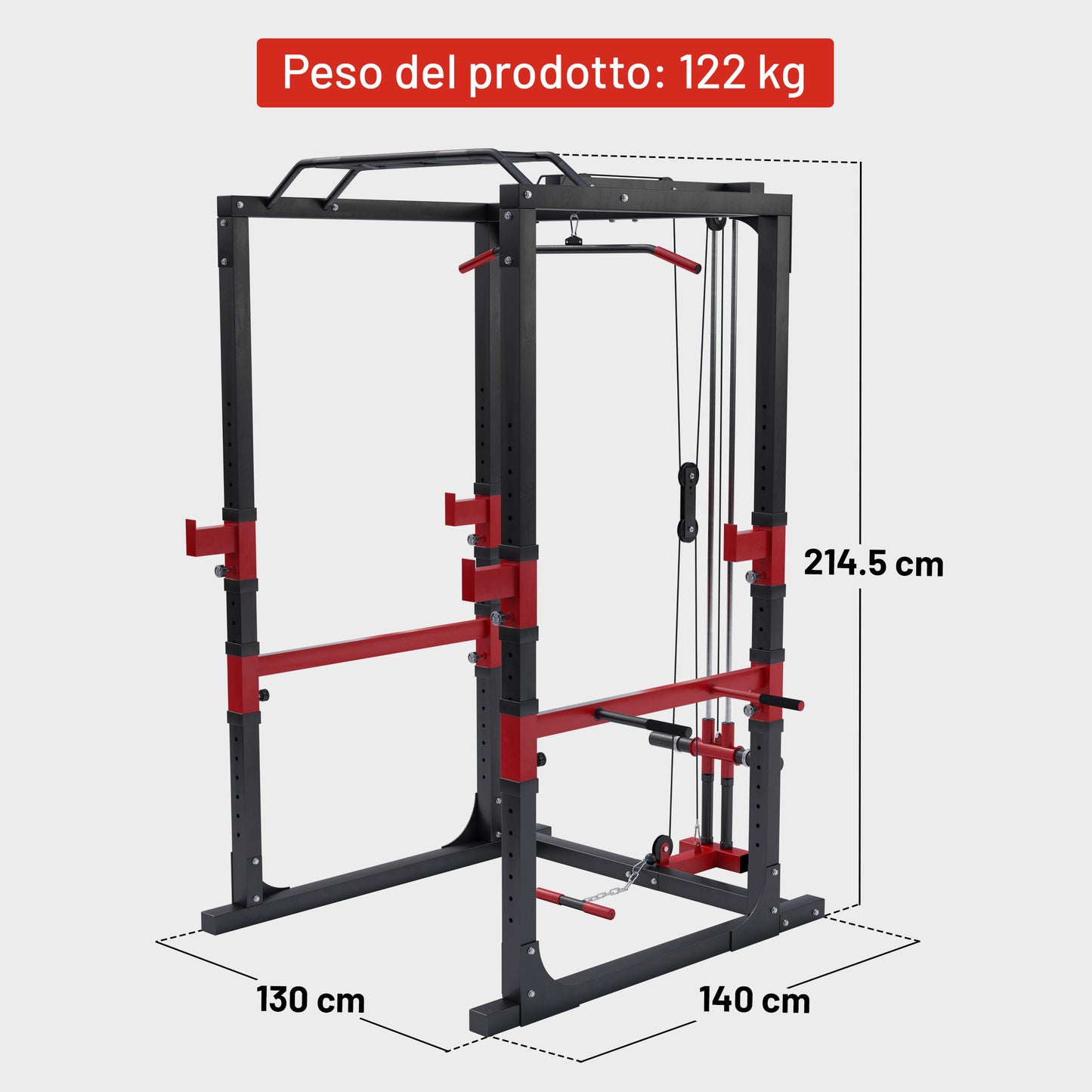 Power Rack Multifunzione con Lat Machine