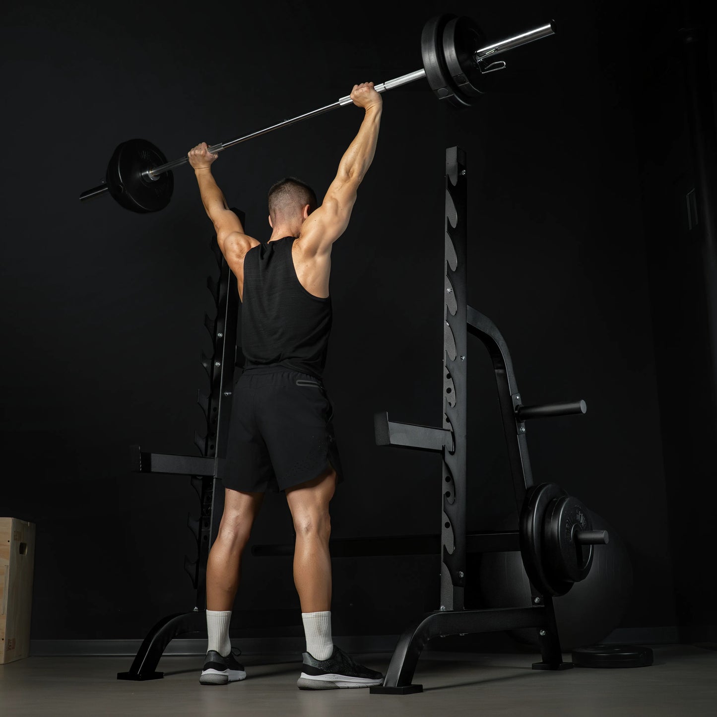 Squat Rack con Porta Dischi Integrato, 300 kg