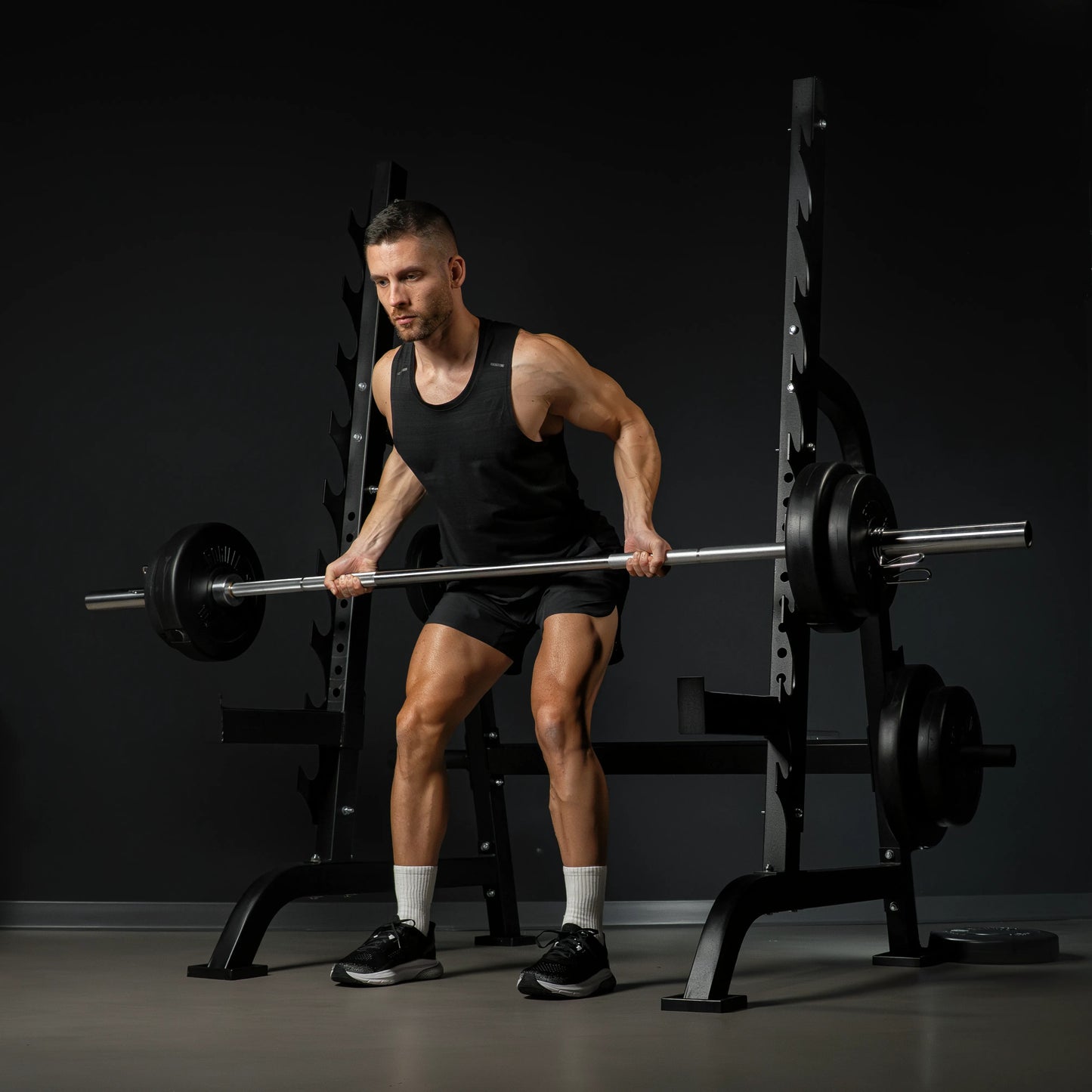Squat Rack con Porta Dischi Integrato, 300 kg