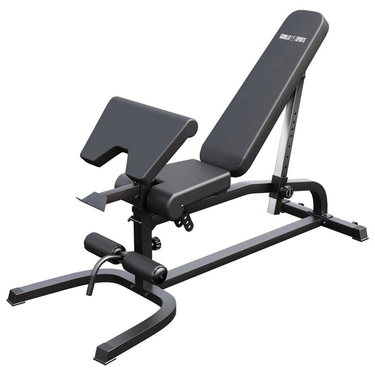 Panca Inclinata con Panca Scott e Leg Extension