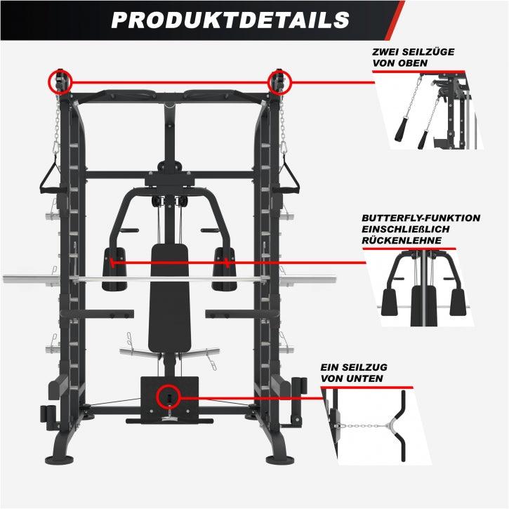 Smith Machine Multifunzione in Acciaio