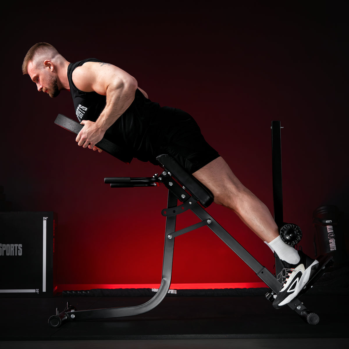 Panca Hyperextension regolabile, in nero