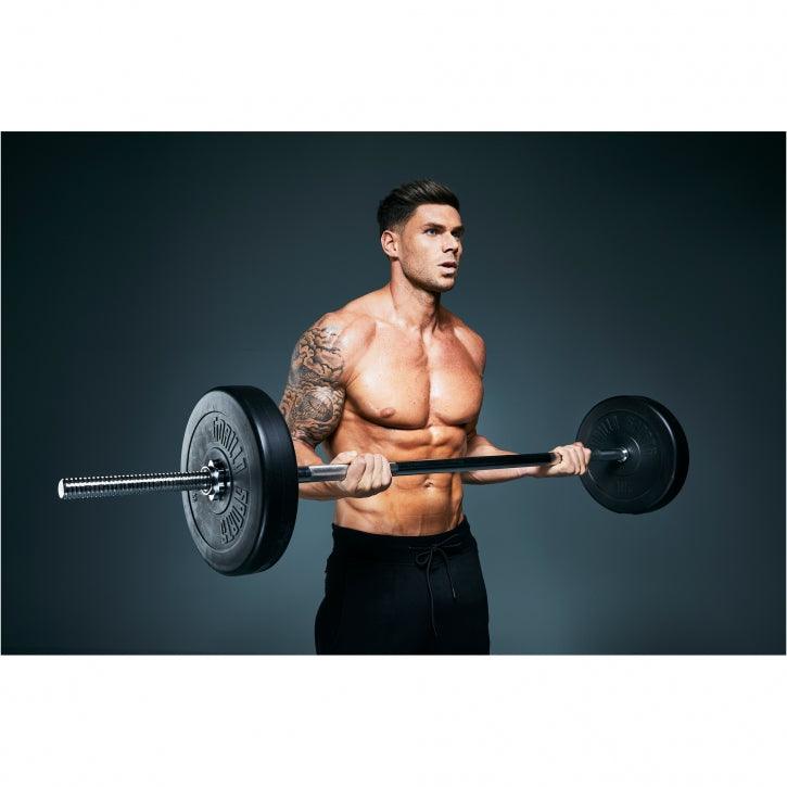 Bilanciere cromato 180 cm con chiusure a stella