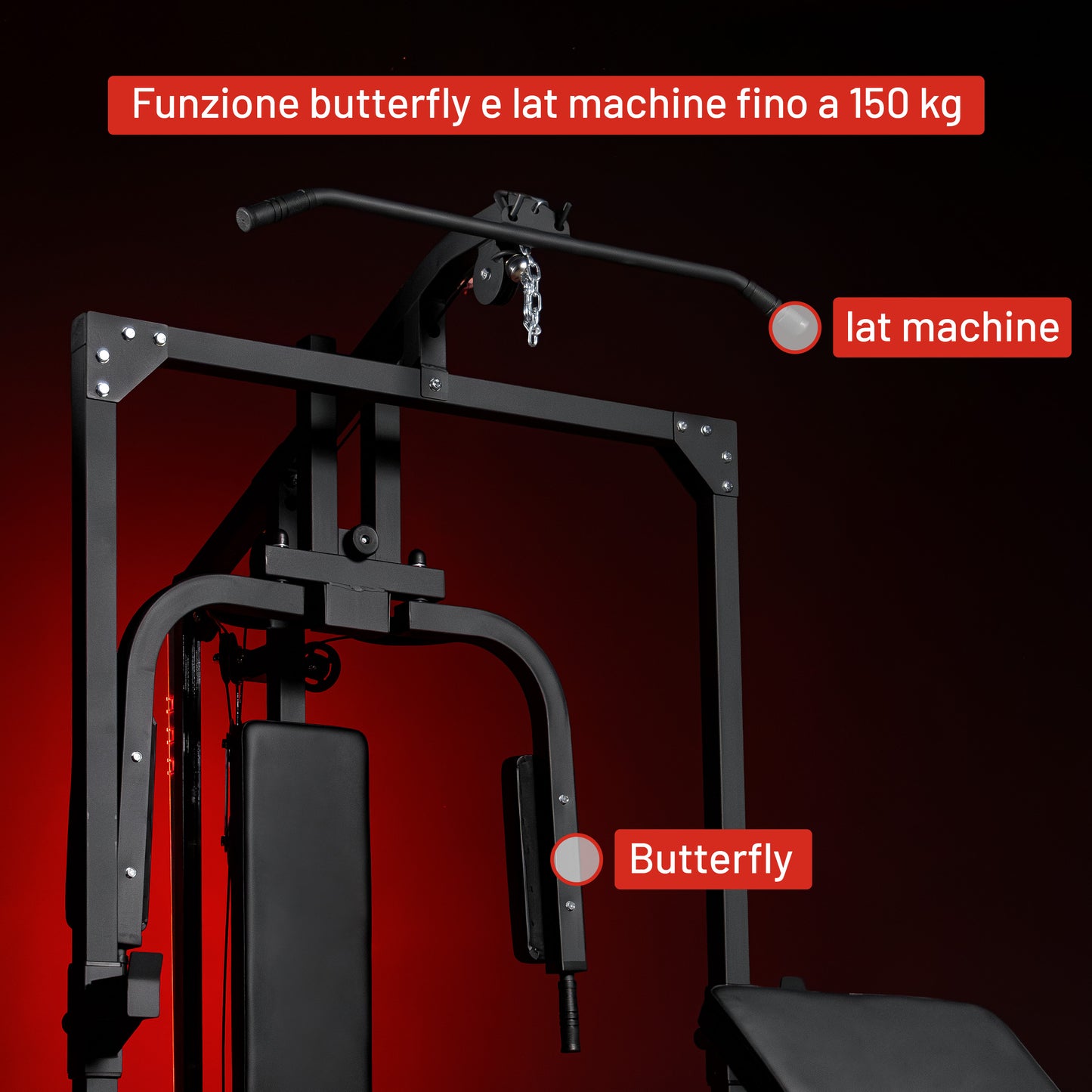 Palestra Multifunzione con Panca Regolabile e Lat Machine
