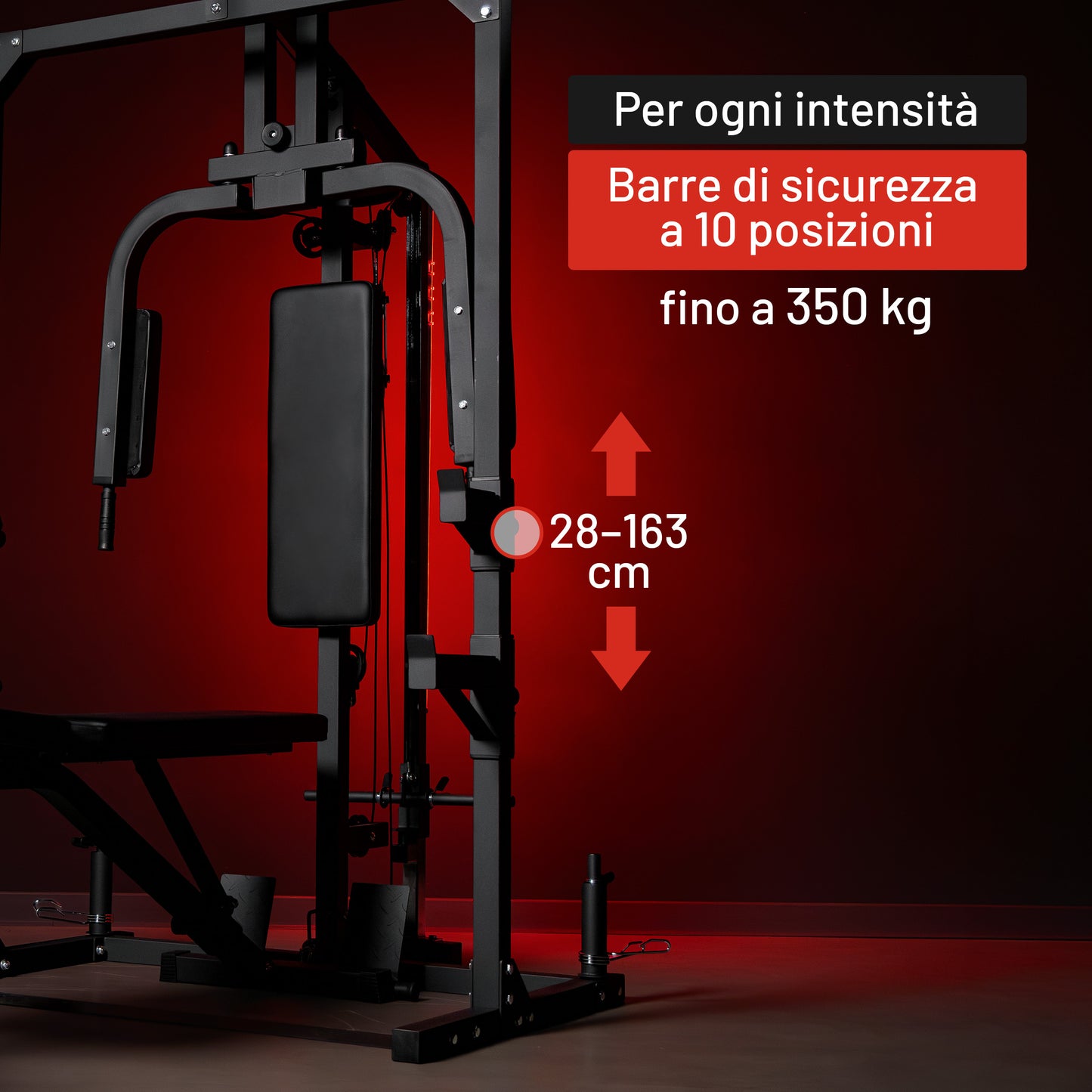 Palestra Multifunzione con Panca Regolabile e Lat Machine