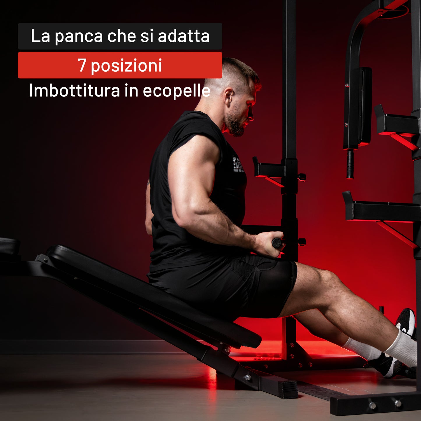 Palestra Multifunzione con Panca Regolabile e Lat Machine