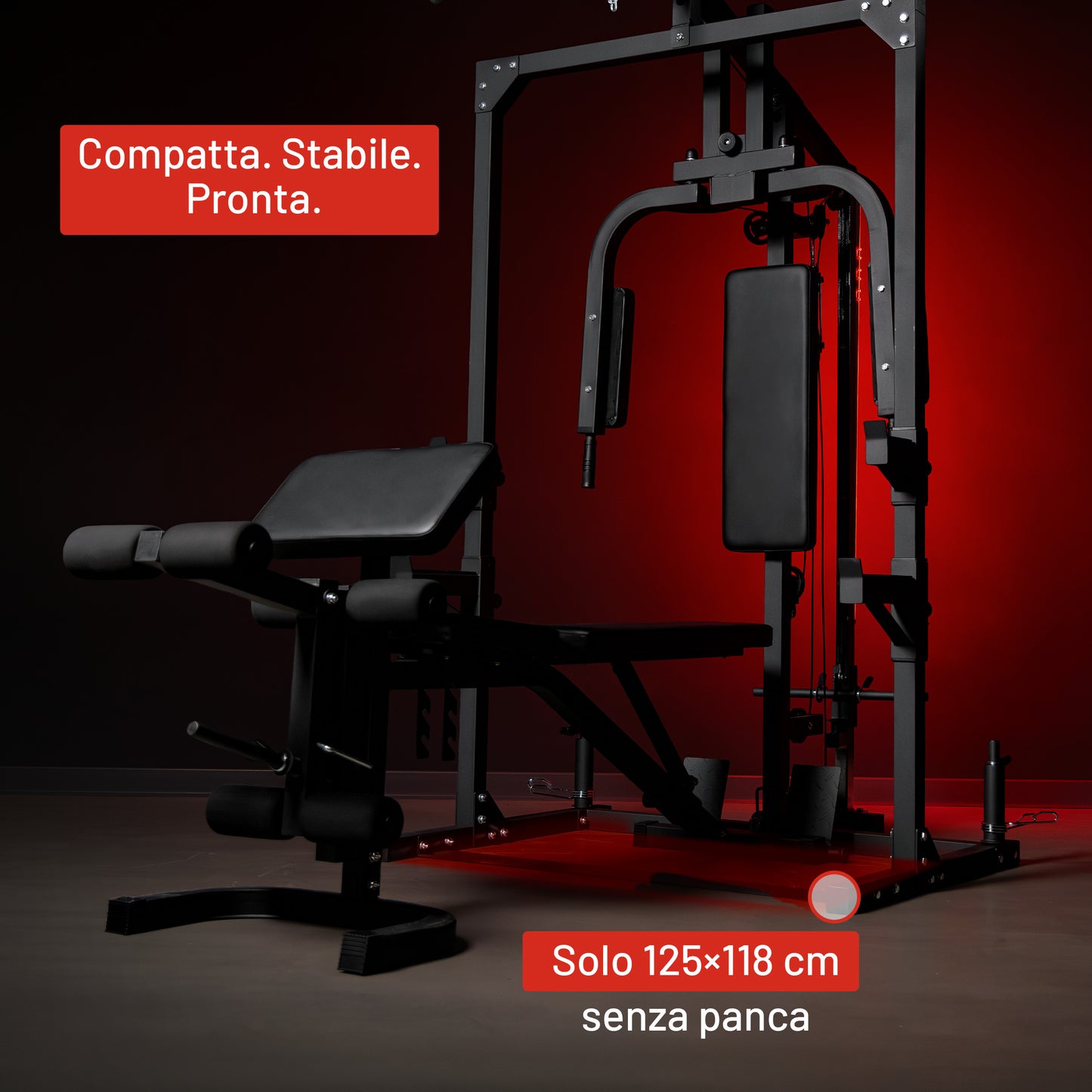 Palestra Multifunzione con Panca Regolabile e Lat Machine