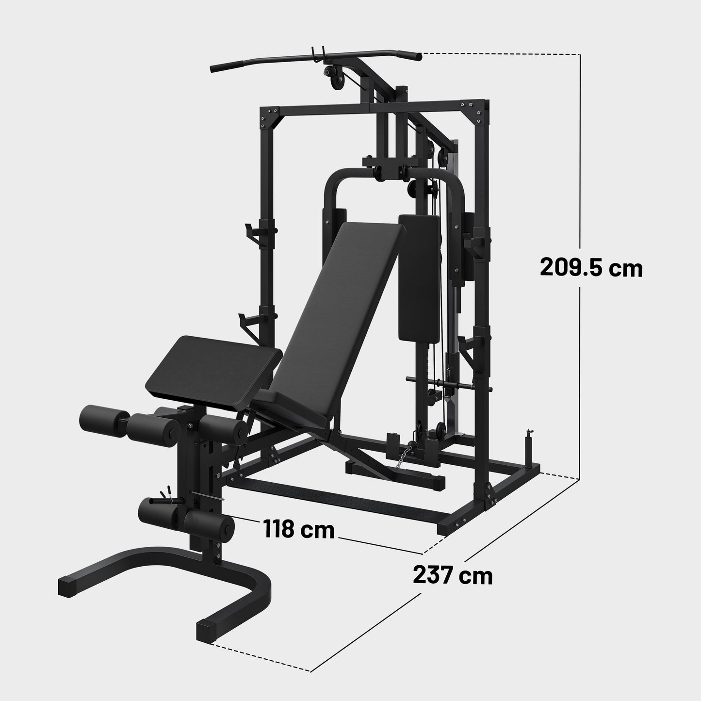 Palestra Multifunzione con Panca Regolabile e Lat Machine