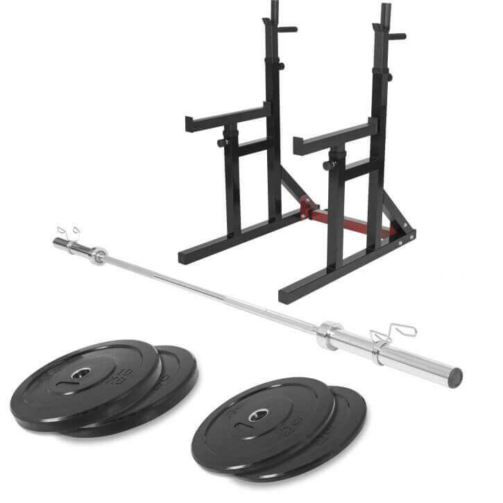 Set Squat Rack con Bilanciere e Dischi 30/50 mm