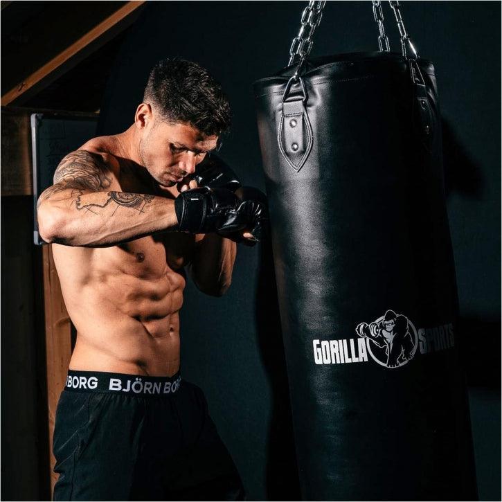Sacco da Boxe 27/37 kg in Pelle Sintetica con Catene