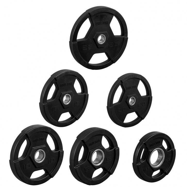Dischi Pesi Olympia 50/51mm, 1,25-25 kg, con impugnatura in plastica