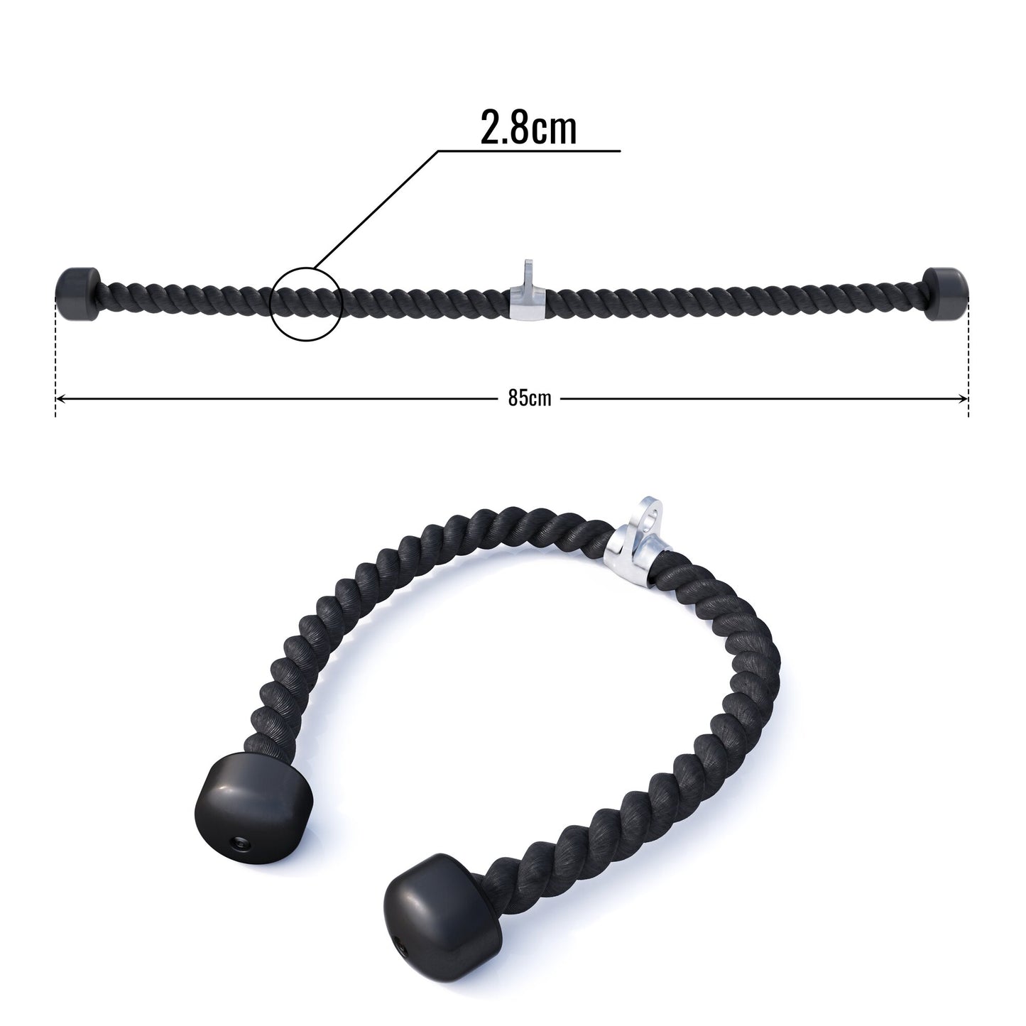 Corda in Nylon con Giunto Girevole Cromato