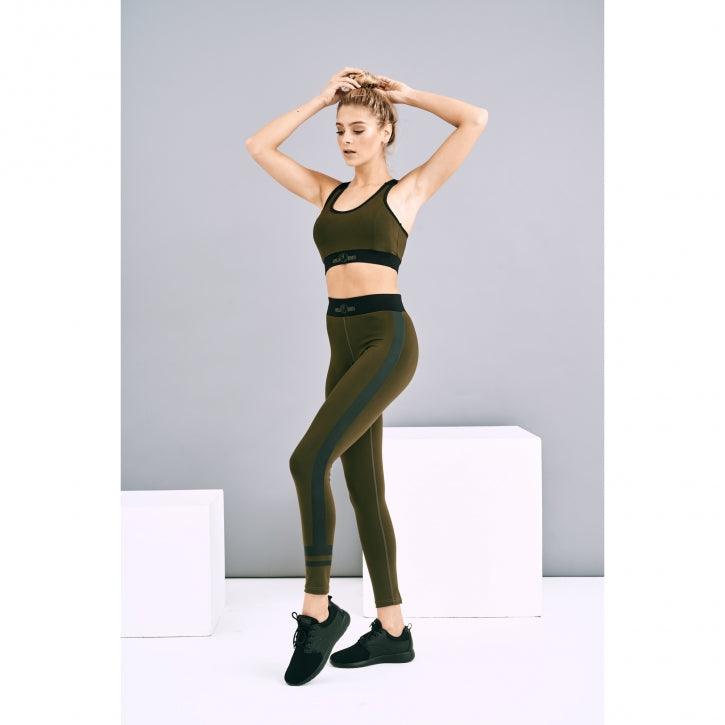 Leggings Sportivi in nero/rosa e nero/oliva