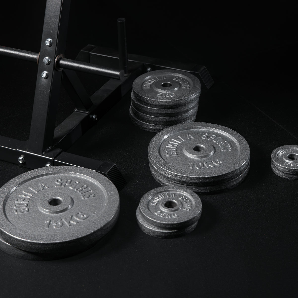 Set Pesi Dischi in ghisa con Rastrelliera Ports Dischi 77,5 kg