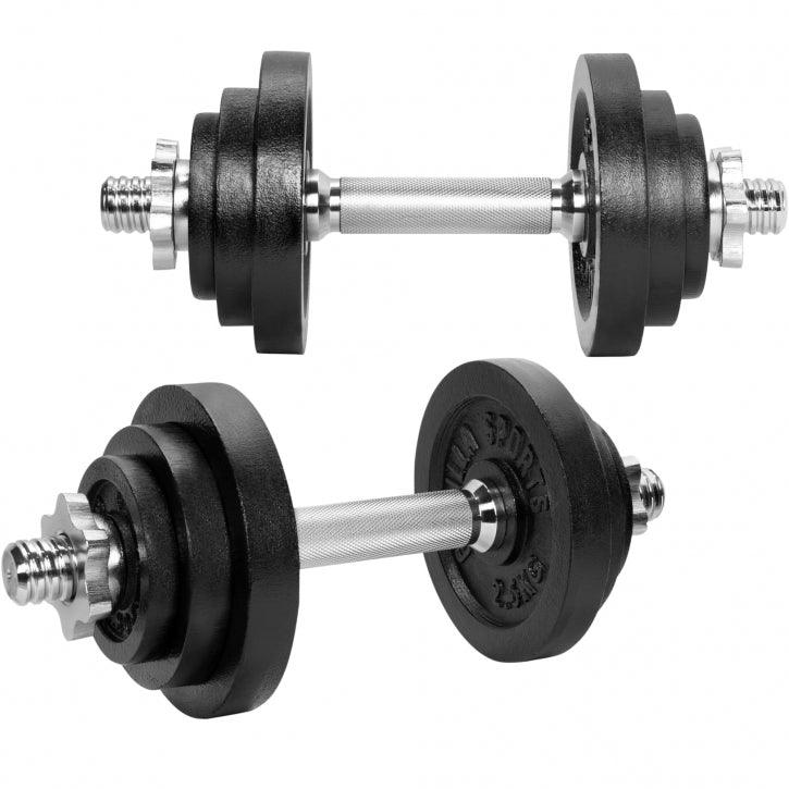 Set Manubri in Ghisa 22 kg regolabili 2 in 1