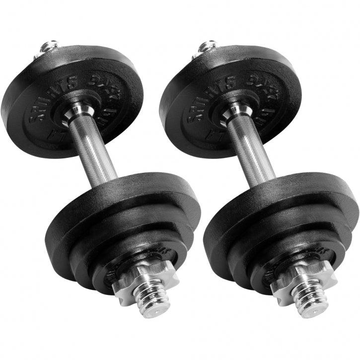 Set Manubri in Ghisa 22 kg regolabili 2 in 1