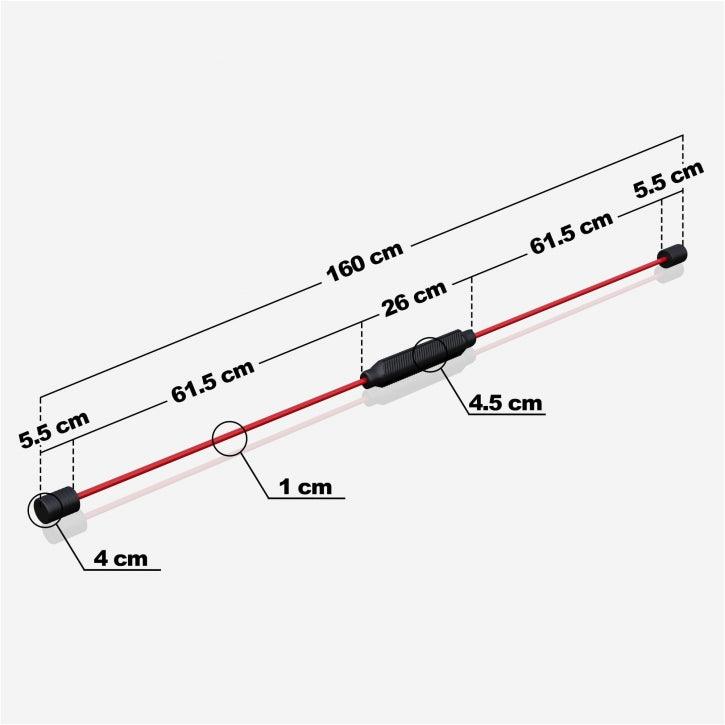 Swing Bar, Barra Flessibile 160 cm, rosso/nero