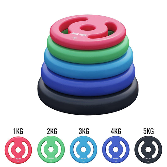 Set Dischi Pesi 30/31 mm, 1 - 5 kg, neoprene