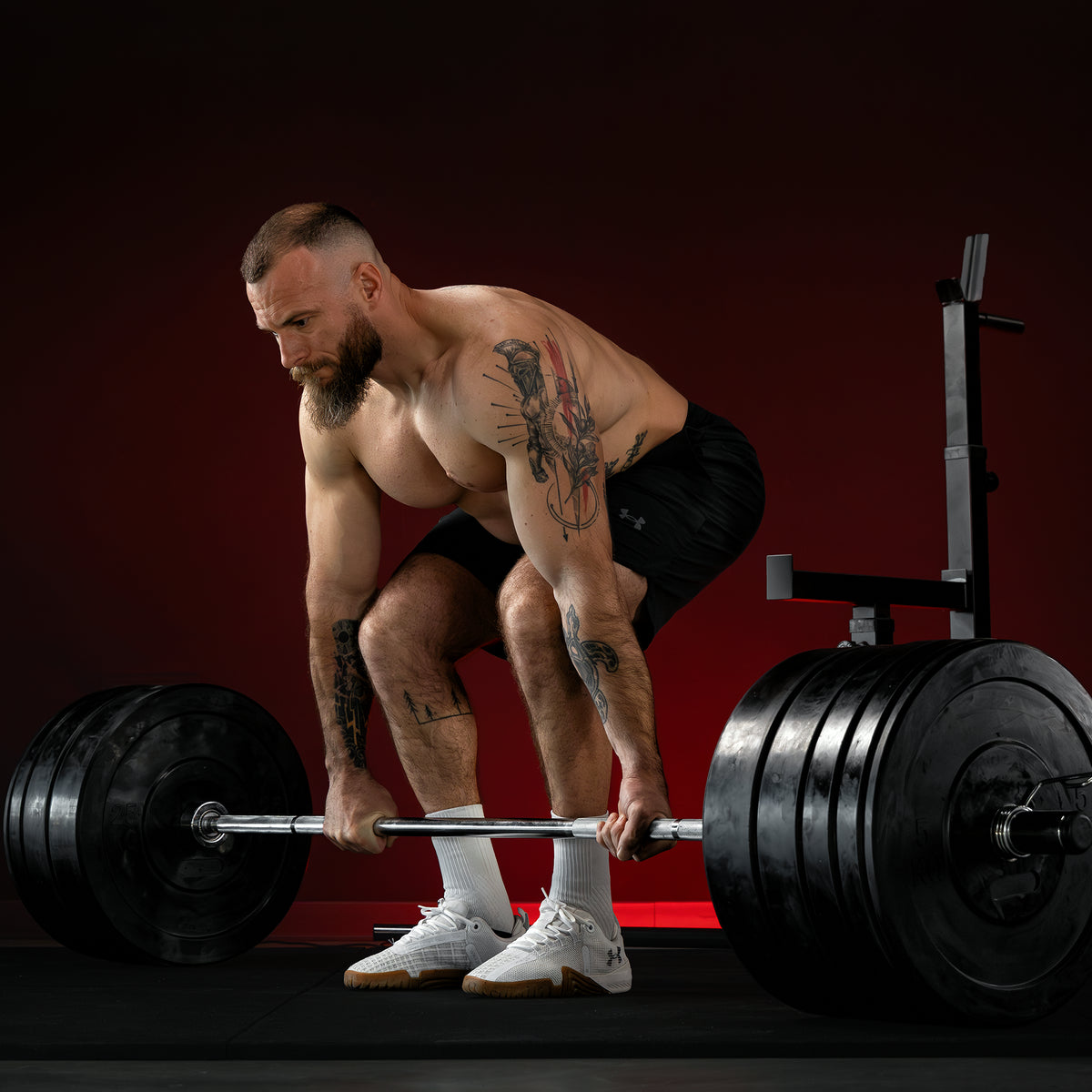 Squat Rack con Set Bilanciere Olympia Bumper Plate 170 kg
