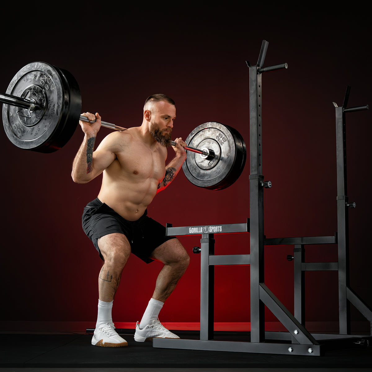 Squat Rack con Set Bilanciere Olympia Bumper Plate 170 kg