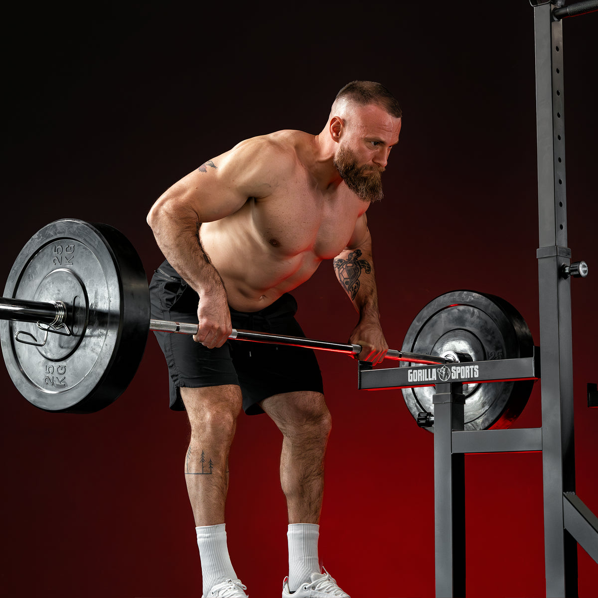 Squat Rack con Set Bilanciere Olympia Bumper Plate 170 kg