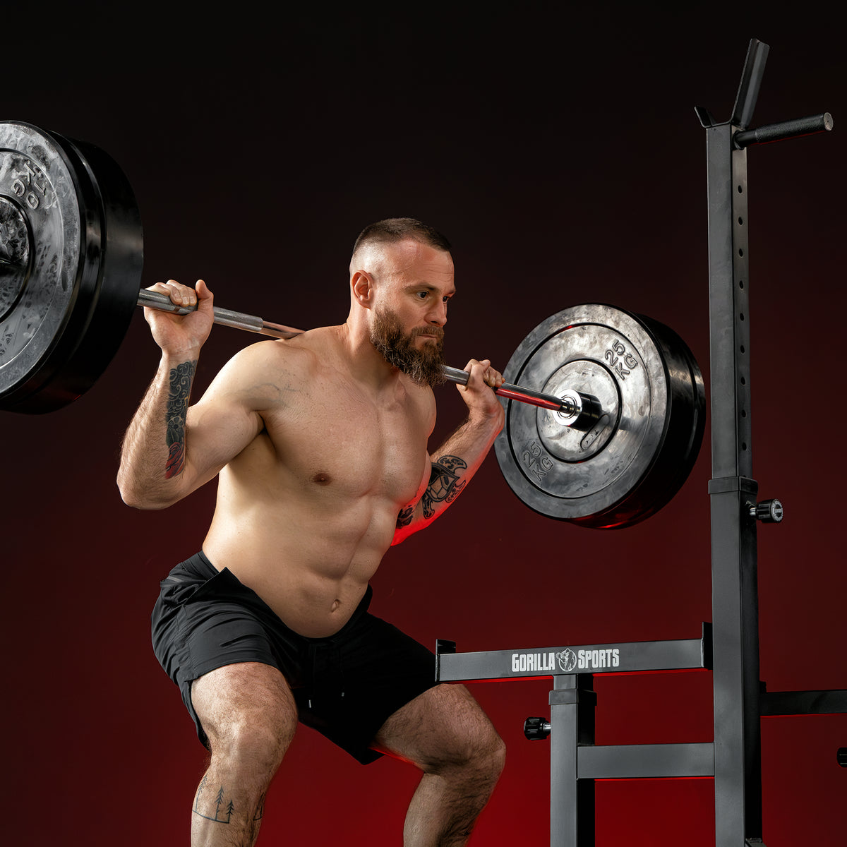 Squat Rack con Set Bilanciere Olympia Bumper Plate 170 kg