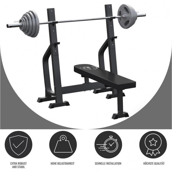 Set Panca Pesi, Supporto e Bilanciere Olimpico 130 kg