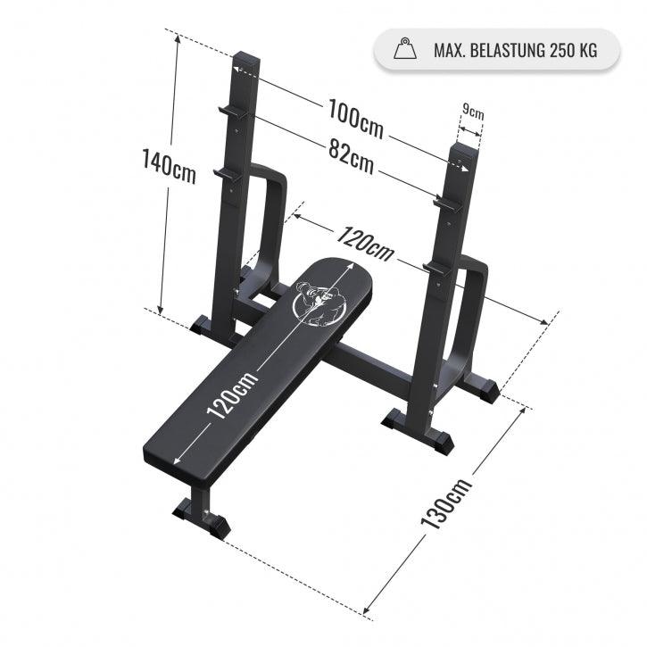 Set Panca Pesi, Supporto e Bilanciere Olimpico 130 kg
