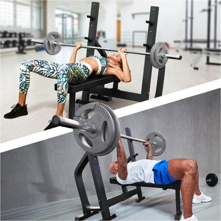 Set Panca Pesi, Supporto e Bilanciere Olimpico 130 kg