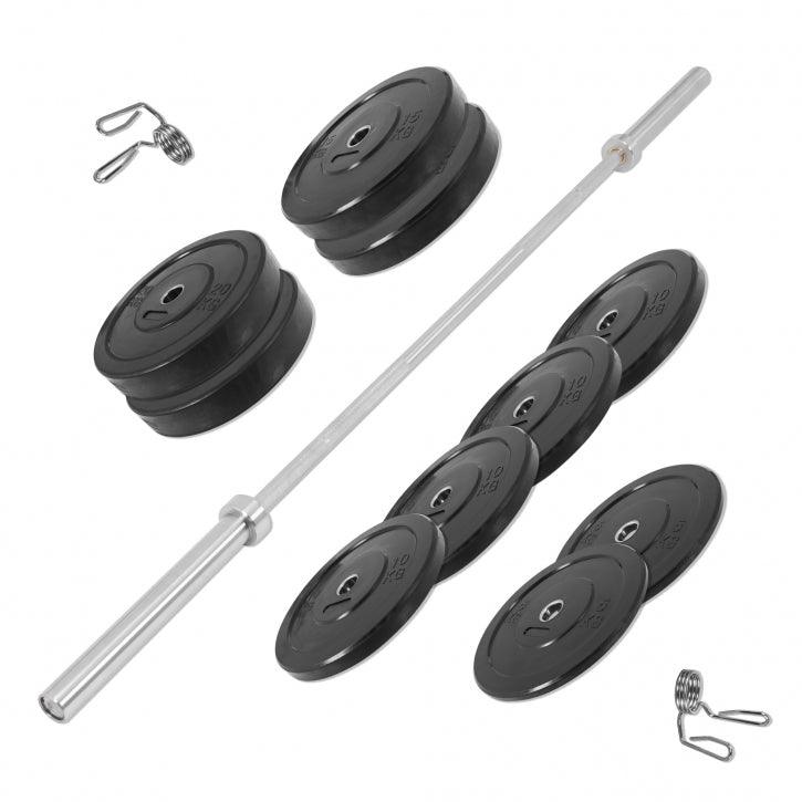 Set Bilanciere Olympia con Dischi Bumper 140 kg
