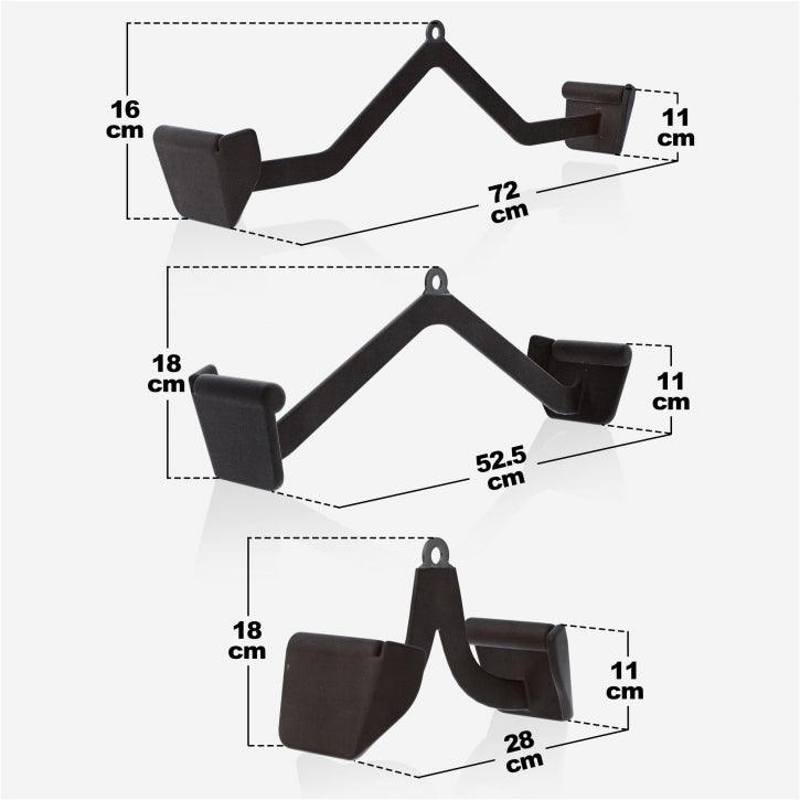 Impugnatura per Lat Pulldown/Vogatore in Gomma Nera