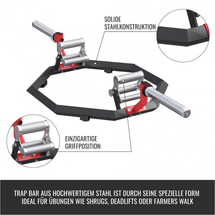 Multi Grip Trap Bar in Nero/Rosso