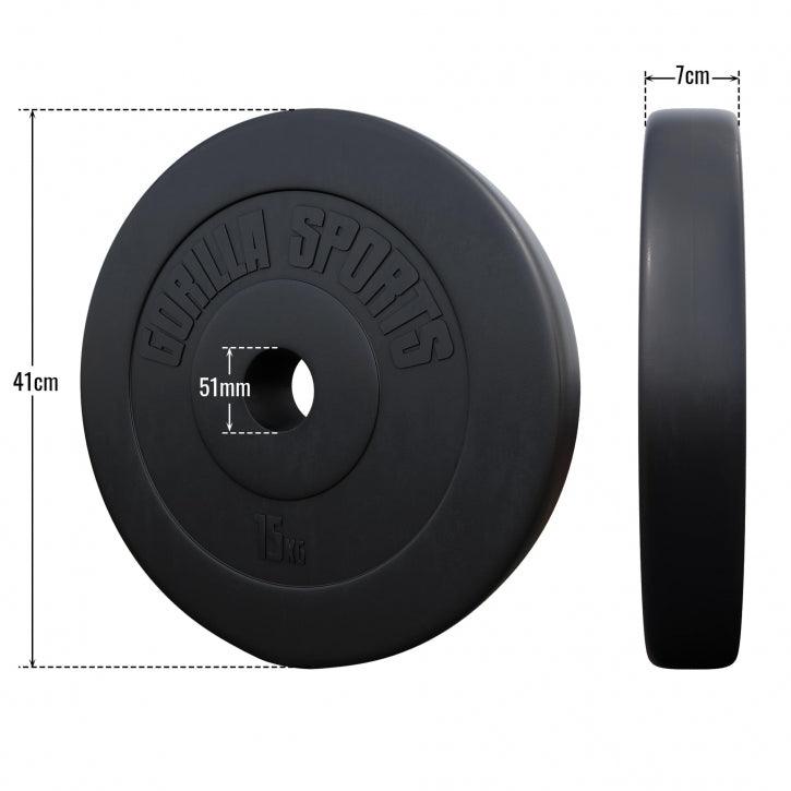 Disco Olimpico in Plastica 50/51mm, Peso a Scelta 1,25KG - 15KG