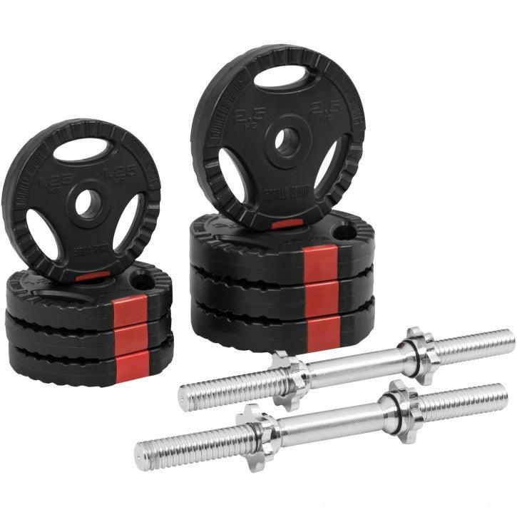 Set Bilanciere Manubri e Dischi Gripper in Plastica 60-130 kg