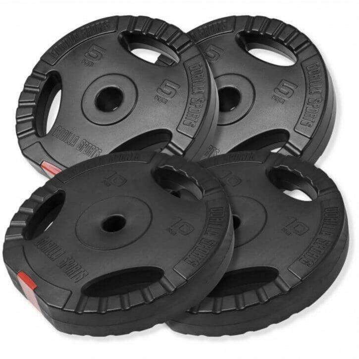 Set Bilanciere Manubri e Dischi Gripper in Plastica 60-130 kg