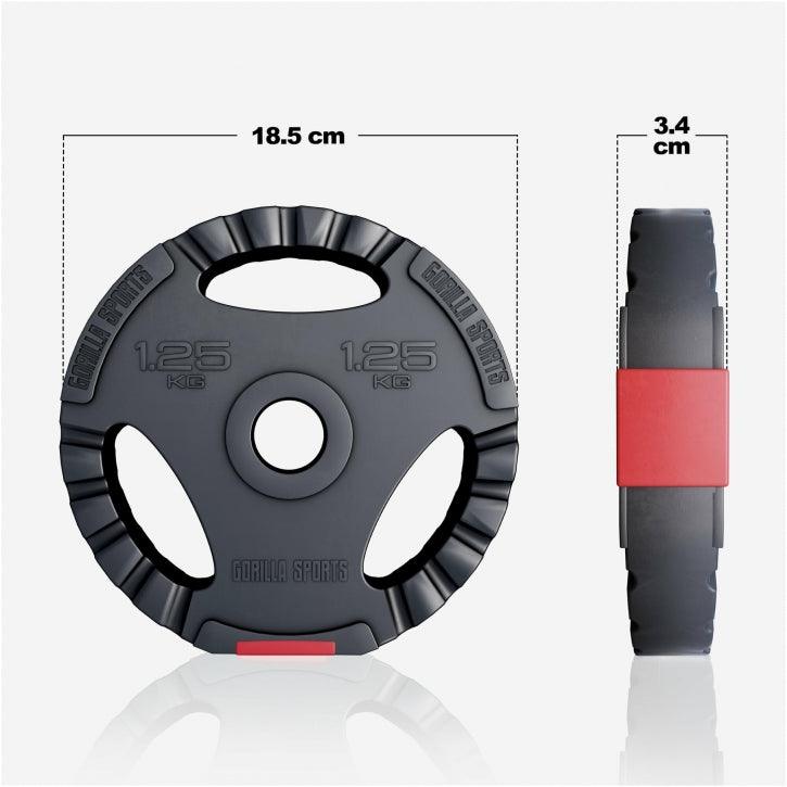 Set Bilanciere Manubri e Dischi Gripper in Plastica 60-130 kg