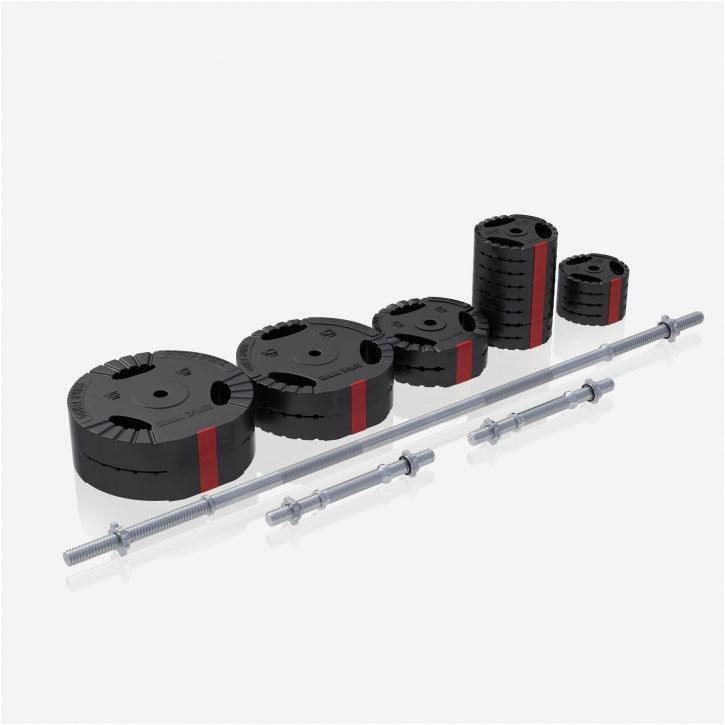 Set Bilanciere Manubri e Dischi Gripper in Plastica 60-130 kg