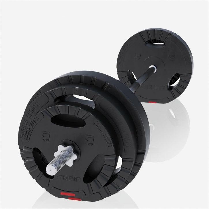 Set Bilanciere Manubri e Dischi Gripper in Plastica 60-130 kg