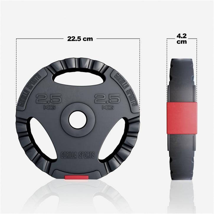 Set Bilanciere Manubri e Dischi Gripper in Plastica 60-130 kg