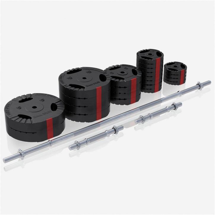 Set Bilanciere Manubri e Dischi Gripper in Plastica 60-130 kg